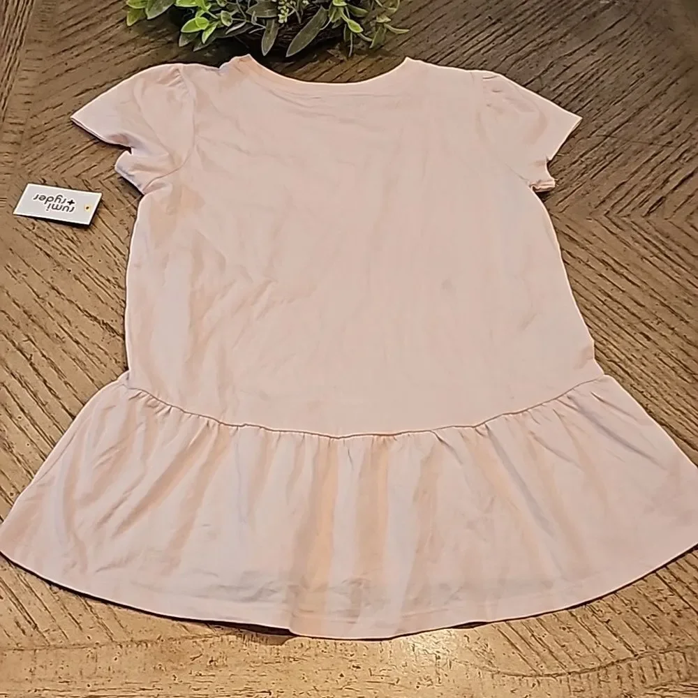 Peplum cotton t shirt size L 12-14 NWT More Sunny Days